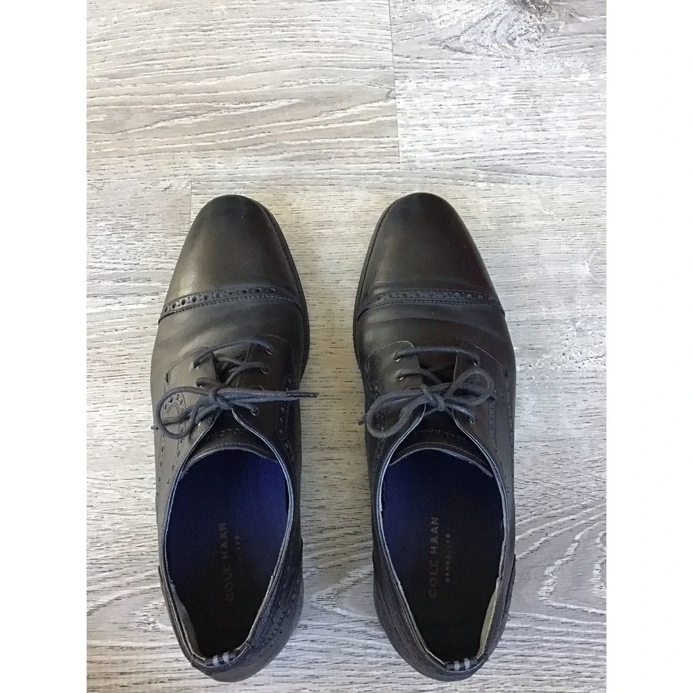 Cole Haan Jefferson 2.0 Grand Cap Toe Derby Black Leather Size 10.5 M C30098